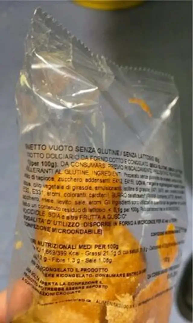 Cornetto senza glutine e lattosio nutrition facts table