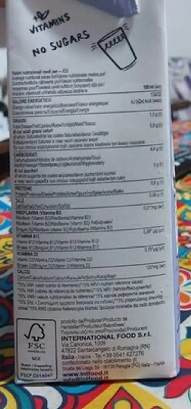 Bevanda a base di cocco imp nutrition facts table