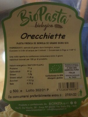 Orecchiette front packaging