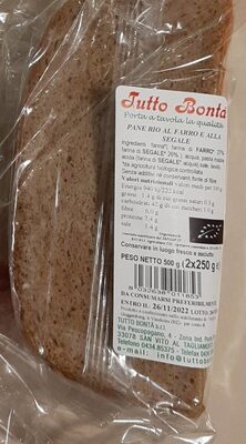 Pane bio al farro e segale front packaging