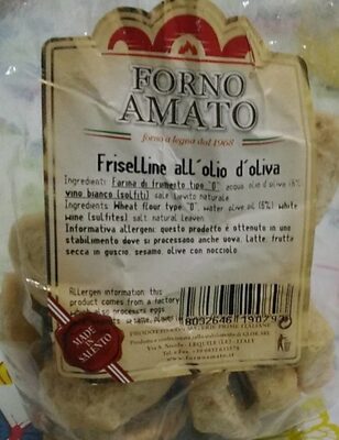 Friselline all'olio d'oliva front packaging