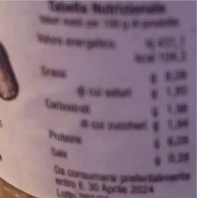 Ragu di cinta senese nutrition facts table