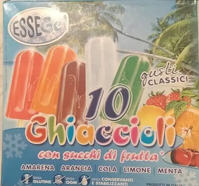 Ghiaccioli nutrition facts table