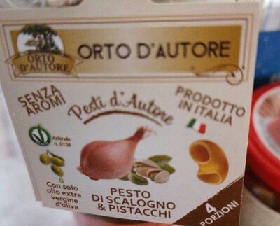 Pesto di scalogno e pistacchi front packaging