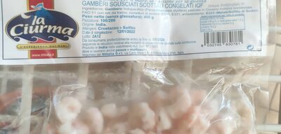 Gamberi sgusciati scottati congelati iqf