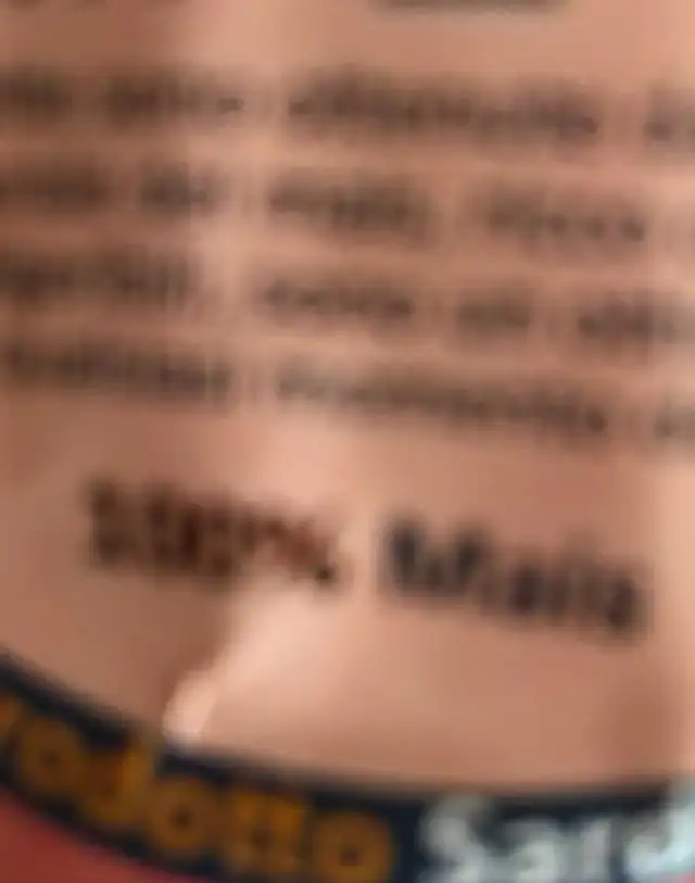 Galette ingredients label