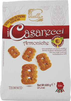 I casarecci armoniche con zucchero di canna e front packaging