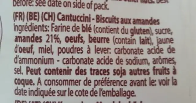 Unknown ingredients label