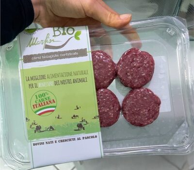 Hamburger bovino adulto bio front packaging