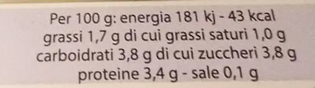 Yogurt mont-blanc nutrition facts table