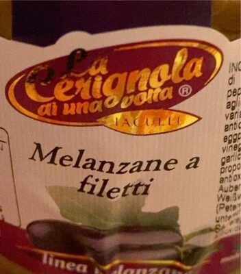 Melanzane sott’olio a filetti front packaging