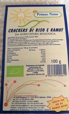 Crackers di riso e kamut bio