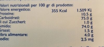 Crackers di riso e kamut bio nutrition facts table