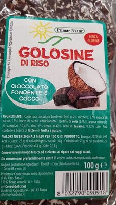 Golosine di riso front packaging