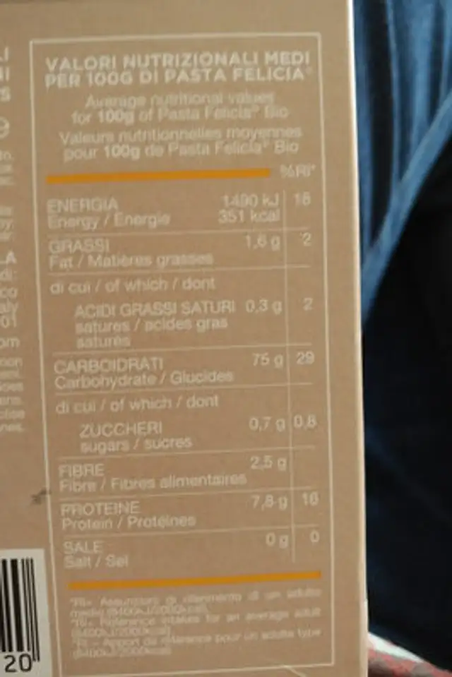 Epicerie / Céréales, Graines, Pâtes, Riz / Pâtes Aux Céréales nutrition facts table