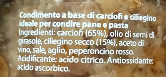 Condimenti Agromonte Carcf Pan&pst Sughi Sugo Uht Vaso ingredients label