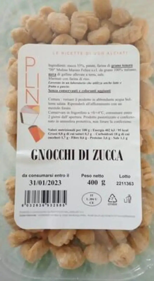 Gnocchi di zucca front packaging