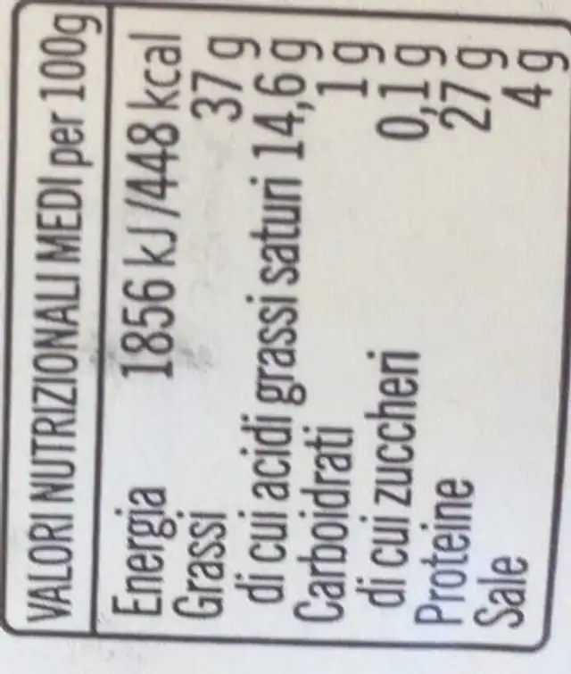 salame ducal nutrition facts table