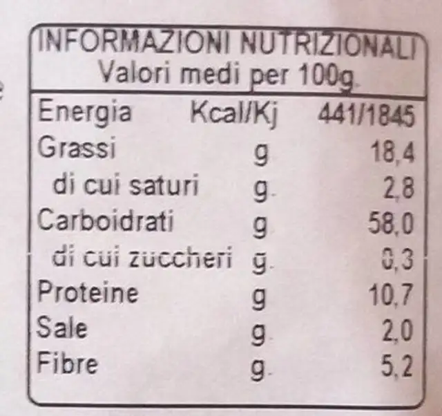 Friselline ai cereali nutrition facts table