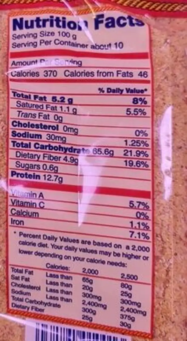 Farina integrale di mais "marano" macinato a pietra nutrition facts table
