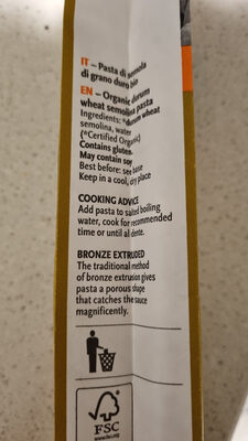 Girolomoni ingredients label