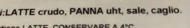 Burratina 2 PZ X 100g ingredients label