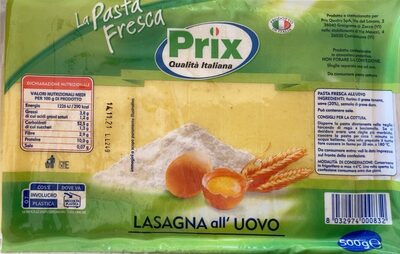 Lasagna all’uovo front packaging