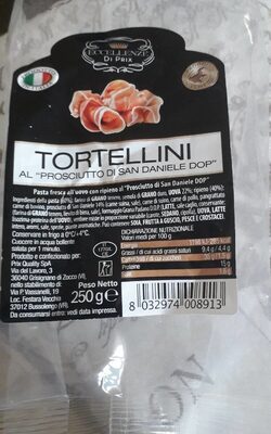Tortellini al prosciutto di San Daniele DOP front packaging