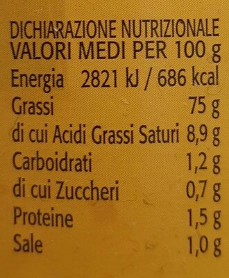 Maionese nutrition facts table