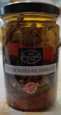 Tris di verdure grigliate front packaging