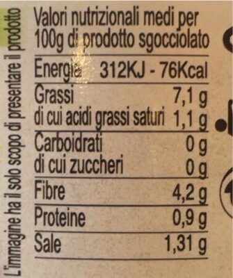 Insalata di riso con olio nutrition facts table