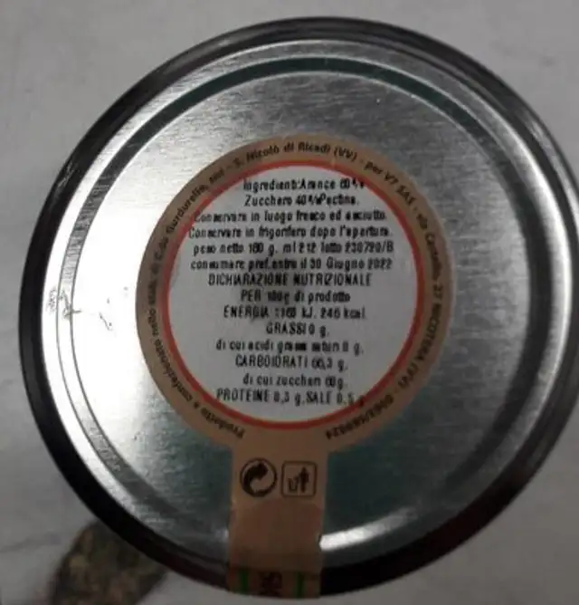 Marmellata di arance nutrition facts table