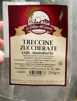 Treccine Zuccherate con mandorle
