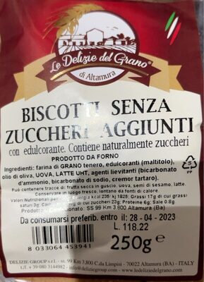 Biscotti senza zuccheri aggiunti
