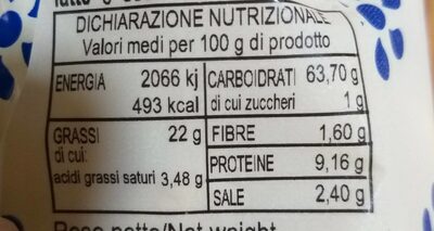 taralli pugliesi nutrition facts table
