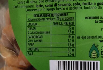 Taralli Pugliesi ai semi di finocchio nutrition facts table