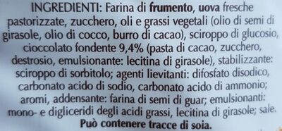 Muffin ingredients label