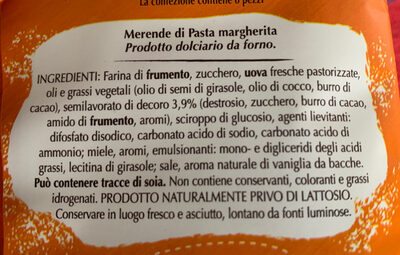 Ciambelle ingredients label