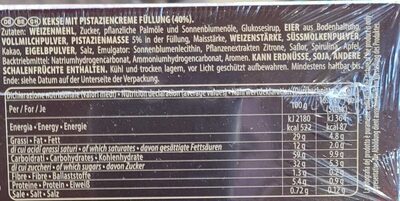 Grisbi nutrition facts table