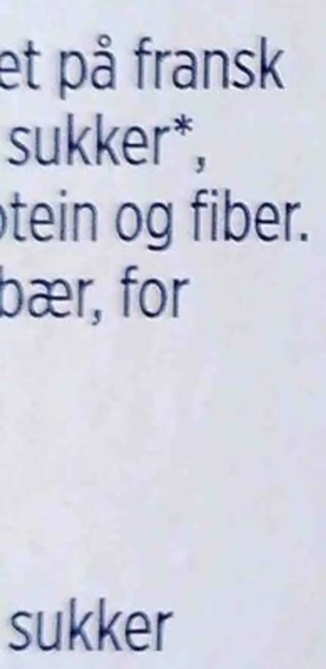 Double 0% Blåbær Fruktyoghurt 4 x 125 g ingredients label