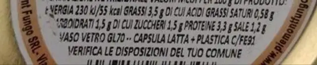 Funghi porcini al forno nutrition facts table
