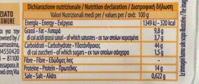 Raviolini di vitello nutrition facts table