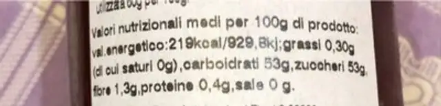 Confettura extra fragole nutrition facts table
