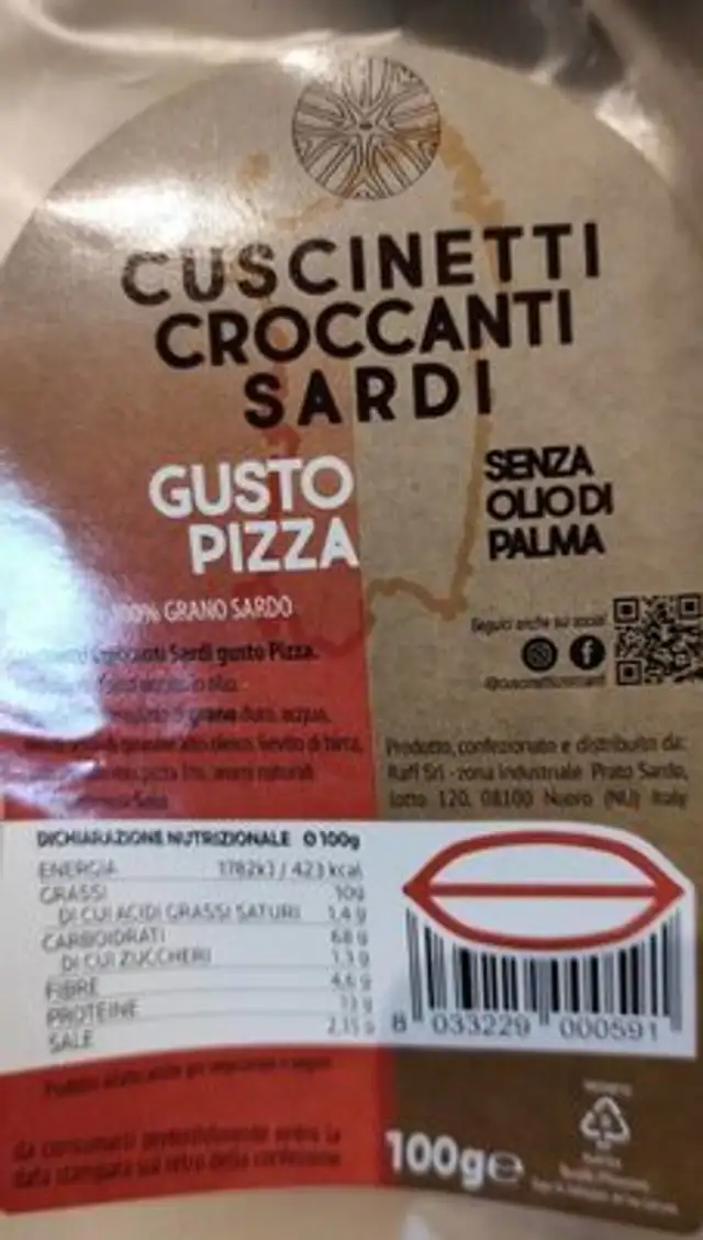 Cuscinetti croccanti sardi front packaging