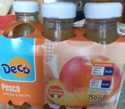 Succo e polpa di pesca front packaging