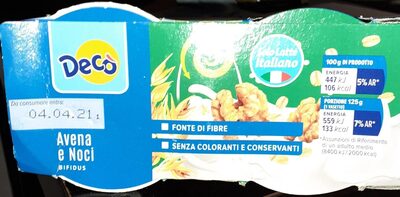 Bifidus avena e noci front packaging