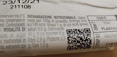 Gnocchi di patate ai funghi nutrition facts table
