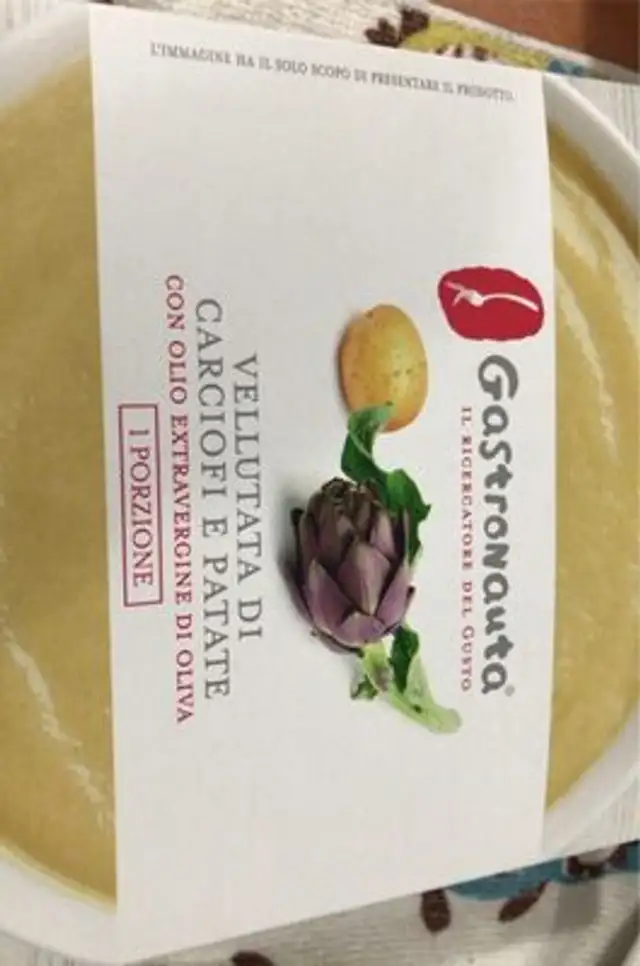 Velluttata carciofi patate front packaging