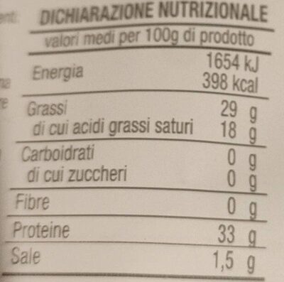 Gastronauta nutrition facts table