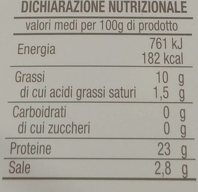 Salmone scozzese nutrition facts table